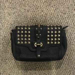 Studded Black Faux Leather Bag